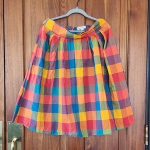 Rainbow Checker Midi Skirt